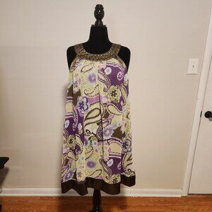 Mlle Gabrielle Boho Floral Halter Dress Plus Size 3X NWT
